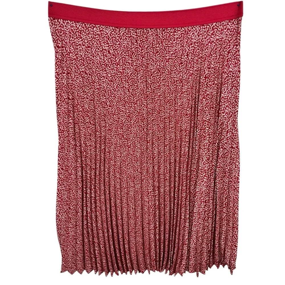 Vince Camuto Pleated Red Midi Skirt Size XXL